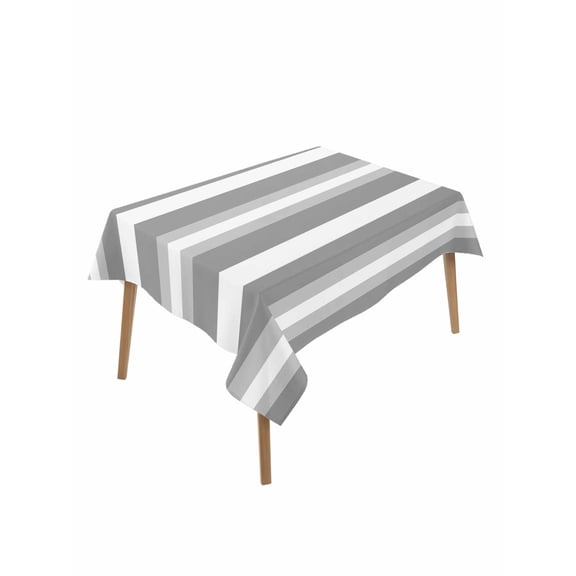 Grey Stripe Table Cloth, Minimalist Farmhouse Striped Waterproof Tablecloth for Rectangle Tables, Reusable Washable Fabric Table Cover for Restaurant Kitchen Dining Tables 60"x102"