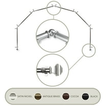 Vicky 13/16" 6-Sided Bay Window Curtain Rod - Satin Nickel