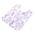 thumbnail image 3 of 2 Piece Soft Bathroom Rug Set Lilac Floral Motifs Bath Mat and U-Shaped Toilet Contour Rug (16"x24"+20"x24"), 3 of 9