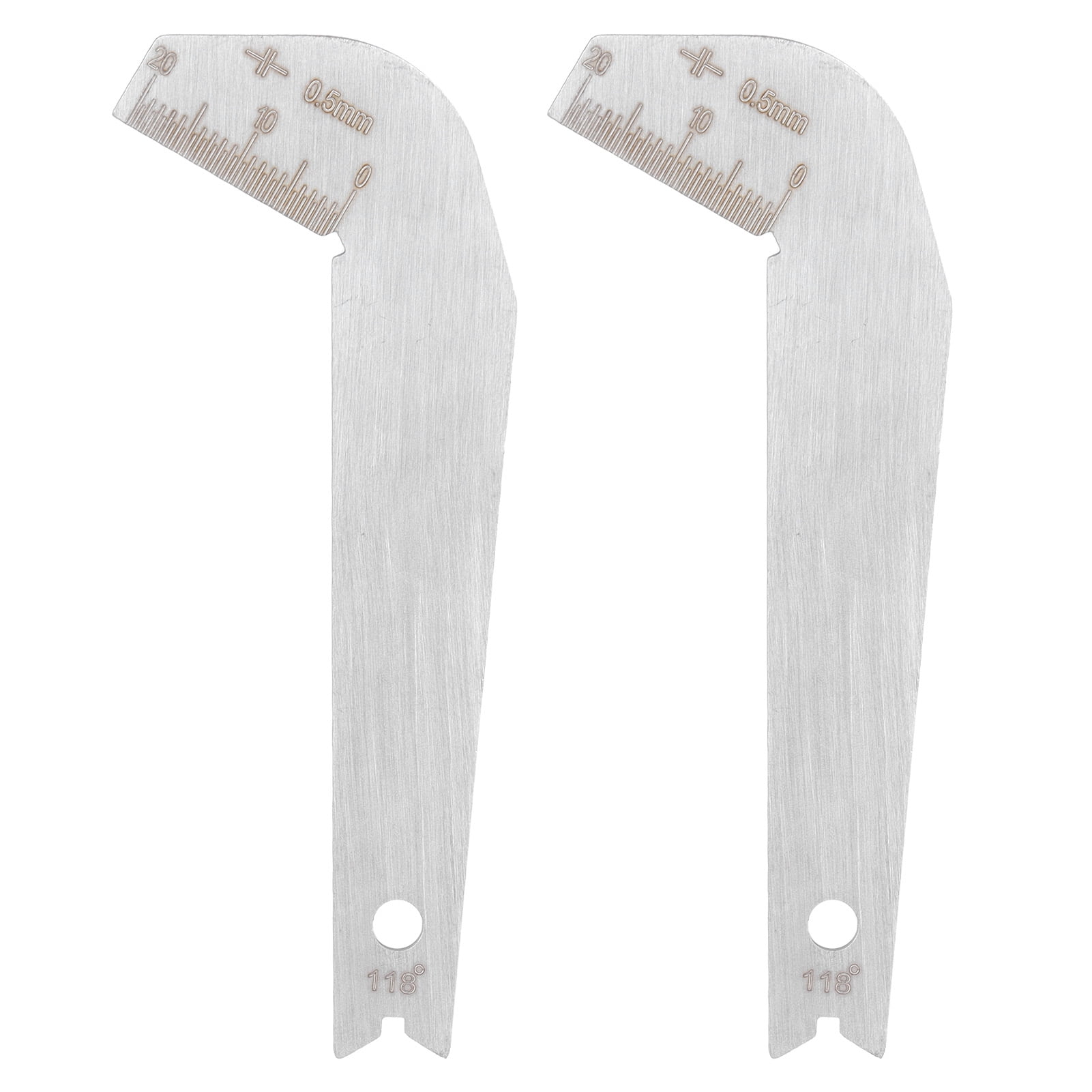 Ymiko Drill Bit Angle Gauge,2Pcs Drill Bit Angle Gauge 118 Degree Metal