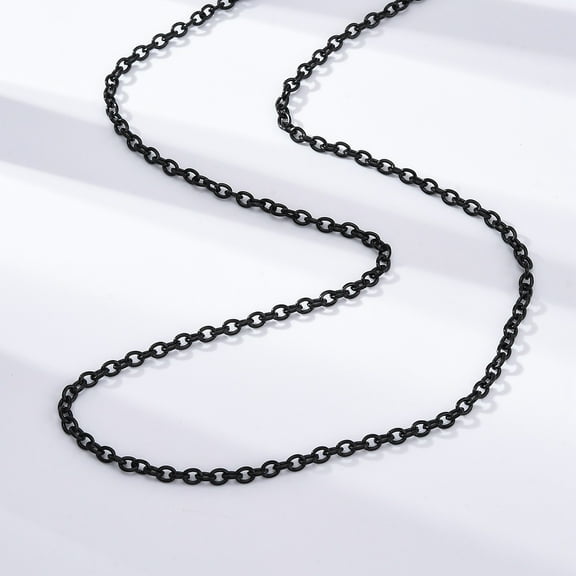 304 Stainless Steel Cable Chain Necklaces with Lobster Clasps Electrophoresis Black 23.6 inch(60cm) 3mm
