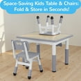 thumbnail image 5 of Pirecart Kids Table and 2 Chairs Set, Height Adjustable Children Multi Activity Table and Chair Set, Non-Slip Legs & Graffiti Desktop, for Drawing, Reading, Studying, Gray, 5 of 8