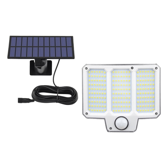 Luz Solar Para Exteriores, 6000-6500K Color Frío 3 Modos De Trabajo Control Remoto 210LED 300LM Lámpara Con Sensor De Movimiento Para Piscina Garaje