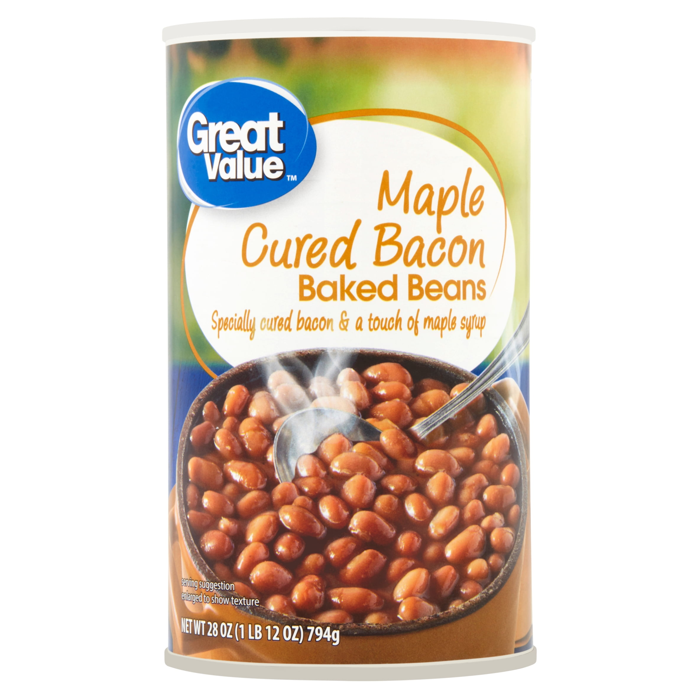 Great Value Maple Cured Bacon Baked Beans, 28 oz Can