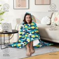 thumbnail image 4 of Wearable Blanket,Blue Dinosaurs Camouflage Pattern Hooded Wearable Flannel Blanket for Adults & Teens,Winter Poncho Shawl Wrap Cape Cozy Anti-Pill,50"x60", 4 of 5