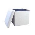 thumbnail image 2 of Go-Poufs Knock-Down Small Cube Teddy Boucle Storage Ottoman |  White | 12"x12"x12", 2 of 2