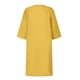 thumbnail image 5 of vestido de media manga con cuello en v de lino de algodón de color sólido retro de verano para mujer vestido ligero y transpirable amarillo/l, 5 of 5