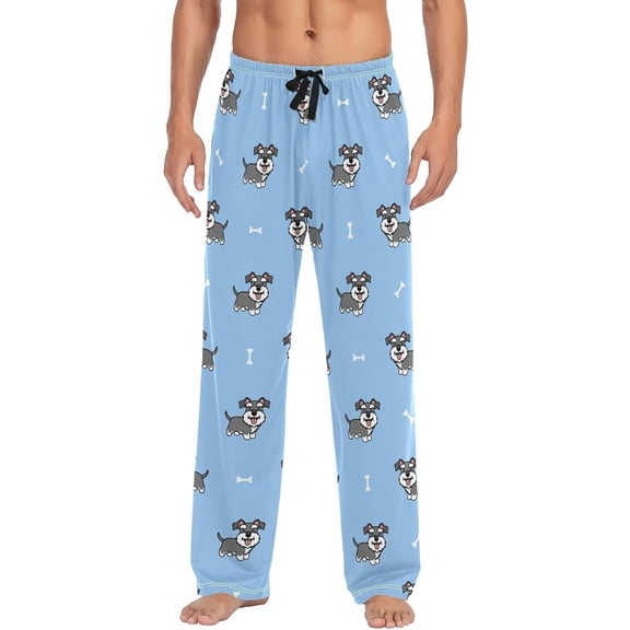 Top-kevin Men's Pajama Pants Soft Comfy Sleep Lounge Pants Schnauzer Dog Pjs Bottoms with Pockets