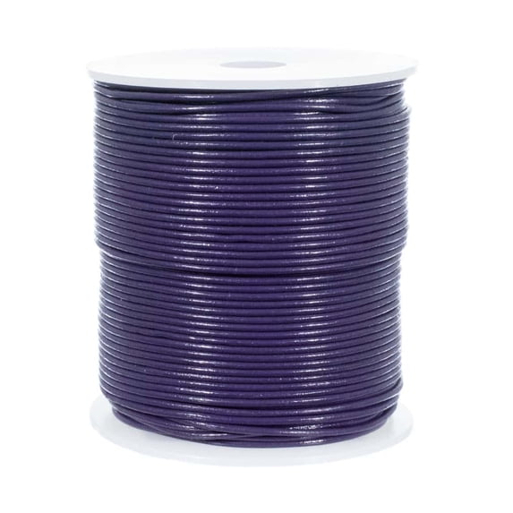 Craft County 1.5MM Round Leather Cord – 5, 10, 25 or 50 Yards or 328 feet – Various Colors