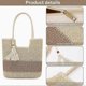 thumbnail image 4 of Straw Beach Bags for Women Summer Straw Bag Woven Tote Bag with Tassels Large Straw Shoulder Bag Woven Handbags with Zip for Travel, Shopping, Holiday, 4 of 4
