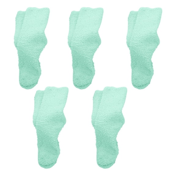 HJQEQVD 5 Pairs Fuzzy Socks for Women Thermal Socks for Womens Fuzzy Socks Candy Colors Crew Socks Warm Socks Fluffy Socks Mid Calf Socks Home Sleep Socks for Winter Autumn Socks Gifts