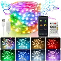 32.8ft LED Fairy String Light for Christmas, RGB 100LED Color Changing String Lights USB Operated with 20 Mode and Remote, Waterproof Copper Wire Starry Light for Bedroom Wedding Party Decor
