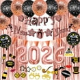 thumbnail image 4 of NewYear Decorations 2026, NewYears Eve Party Supplies 2026 with Happy NewYear Banner Hat Paper Glasses Fringe Curtains 2026 Balloons for Happy NewYears 2026 Decorations, 4 of 9