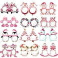 thumbnail image 2 of 6pcs Pink Merry Christmas Paper Glasses,Christmas  Party Quirky Children Adults Photo Props Decoration Supplies (A-6pcs), 2 of 7