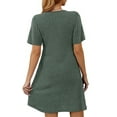 thumbnail image 3 of Fantaslook Short Sleeve Dresses for Women V Neck Summer Midi Dresses Empire Waist Tunic Casual Dress with Pockets, 3 of 9