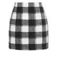 thumbnail image 4 of Qwertyu Women's Skirts Trendy Mini Skirts Fashion Wrap Fall Plaid Tweed Skirts Skorts Pencil Skirts Black M, 4 of 4