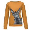 thumbnail image 3 of Fridja Chandails en Molleton Imprimés Décontractés pour Femmes Col Rond Manches Longues T-Shirts Amples, 3 of 5