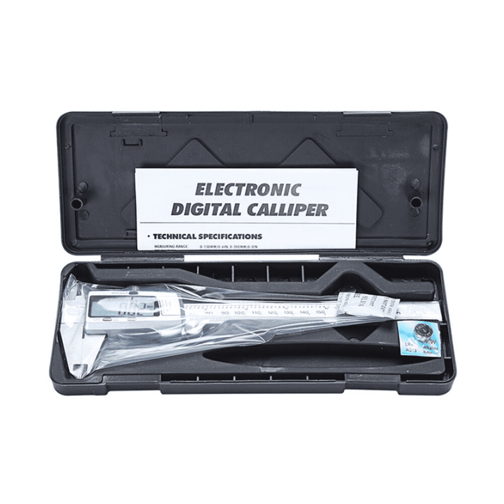 Perpetual PMU Silver 6 Inch Digital Caliper - 150mm Stainless Steel Vernier Caliper with Large LCD Screen, High Precision Micrometer Measuring Tool for Depth, Inner, Outer Diameter & Step