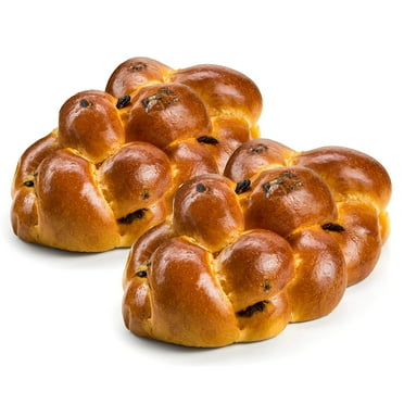 Stern's Bakery Kosher Fresh Raisin Challah Bread 16 Ounce - Traditional Raisin Bread for your Holiday or Shabbat Table ( 2 Braided Raisin Challah Per Pack ) (Braided Raisin Bread)