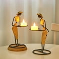 thumbnail image 2 of Rustic Wedding Table Centerpiece Decor Living Room Human Figurines Candlestick Gifts Candle Holders Home Decoration Accessories (Maiden I), 2 of 7