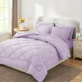 thumbnail image 3 of Sleepdown Ensemble de Literie 7 Pcs pour Lit Grand, Violet Pâle, avec Couettes Assorties., 3 of 7