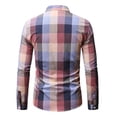 thumbnail image 3 of IROINNID Reduced Button Up Shirts for Men Colorful Stand-up Collar Lattice Single Breasted Slim Fit Bottoming Shirt,Pink, 3 of 8