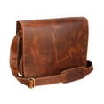 thumbnail image 2 of Jaald 13" Leather Messenger Bag Men Crossbody Shoulder Satchel Laptop Office Side Purse Women Travel Graduation Gift Rustic Work Briefcase, 2 of 8