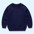 thumbnail image 2 of JTSRKL Fall Kids Boys Girls Long Sleeve Sweatshirts Lightweight Thin Basic Crewneck T-Shirts Loose Fit Soft Cotton Pullover Tops Navy 7-8 Years, 2 of 3