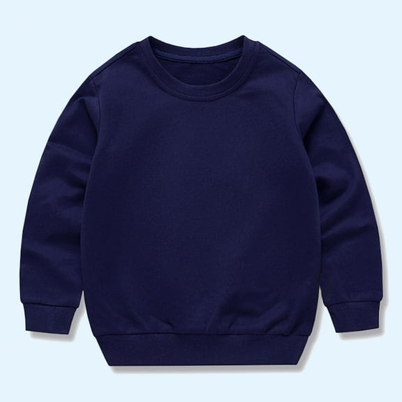 Lopecy-Sta Kids' Unisex Solid Color Hoodie - Soft Polyester-Spandex Blend, Comfortable Long Sleeve Top for Daily Wear