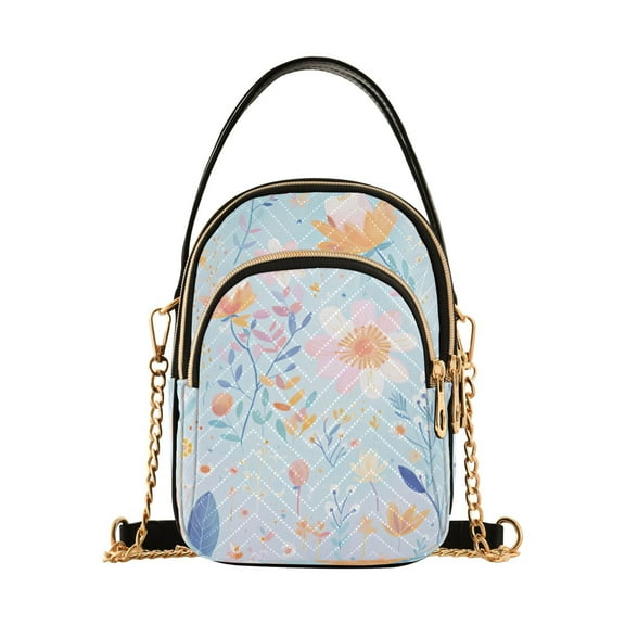 ALAZA Chain Crossbody Bags for Women Daisy Floral Shoulder Handbag Phone Purse