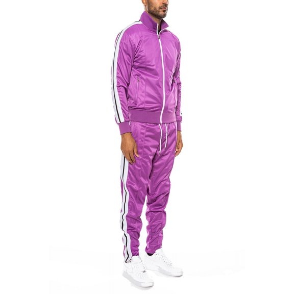 Men's Tracksuit 2 Pieces Sweat Suits Side Stripe Casual Long Sleeve Outfit Sports Jogging Suits Set