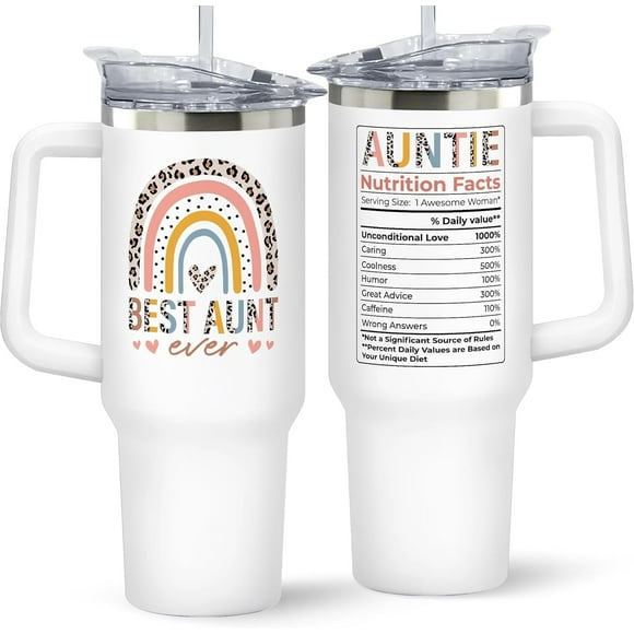 Aunt Gifts - Auntie Gifts from Niece Nephew - Bithday, Mothers Day, Mother''s Day, Christmas Gift for Auntie Aunty - Gift for New Aunts, To Be Aunts - 40 Oz Tumbler