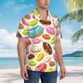 thumbnail image 2 of Lsque Color Donut pattern Hawaiian Shirt for Men, Unisex Summer Beach Casual Short Sleeve Button Down Shirts-Large, 2 of 9