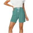 thumbnail image 2 of Rvasteizo Women Striped Shorts Drawstring Elastic Waist Lightweight Casual Daily Bottoms, 2 of 4