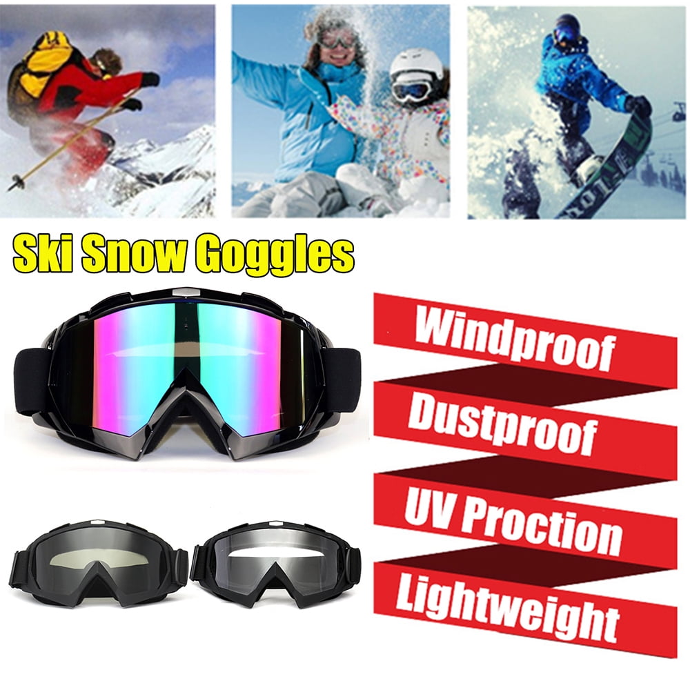 Black Frame Anti-Fog UV Snow Snowboard Ski Skating Skiing Goggles Tinted Lens 