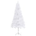 82.7” Corner Prelit Artificial Christmas Tree Realistic PVC, Warm