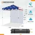 thumbnail image 4 of EAGLE PEAK 6.6 x 6.6 ft Easy Set Up Straight Leg Pop Up Outdoor Canopy with One Removable Wall,American Flag, 4 of 10