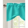 thumbnail image 3 of Fsddascl Turquoise Tie Up Valance Curtains for Windows, Kitchen Curtains Window Treatments, Modern Pure Turquoise Short Window Shades Valances for Bedroom Bathroom Cafe 54"x18", 3 of 7