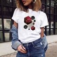 thumbnail image 2 of Fesfesfes White Shirts for Women's Fashion Geometric Graphic Print T-Shirts Female Round Neck Loose T-shirt 6(M), 2 of 9