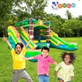 thumbnail image 6 of Pogo Crossover Double Water Slide Inflatable Bounce House with Blower, Tropical, 6 of 8
