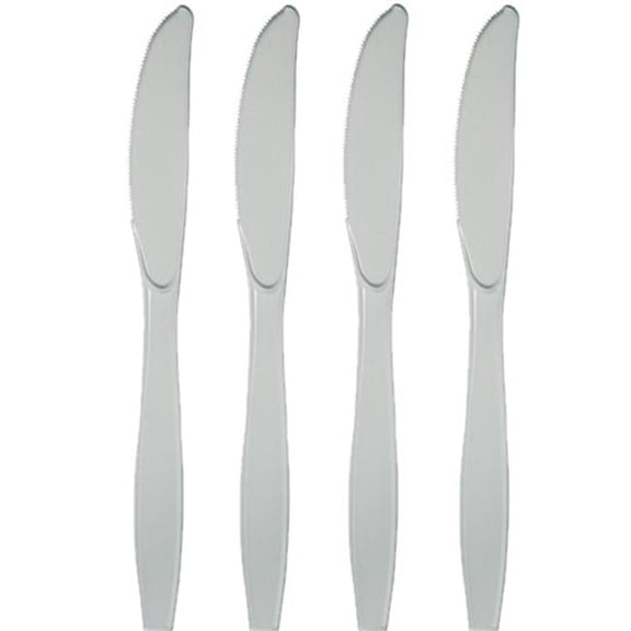 Premium Plastic Knives - Silver - 24 per Case - Case of 12