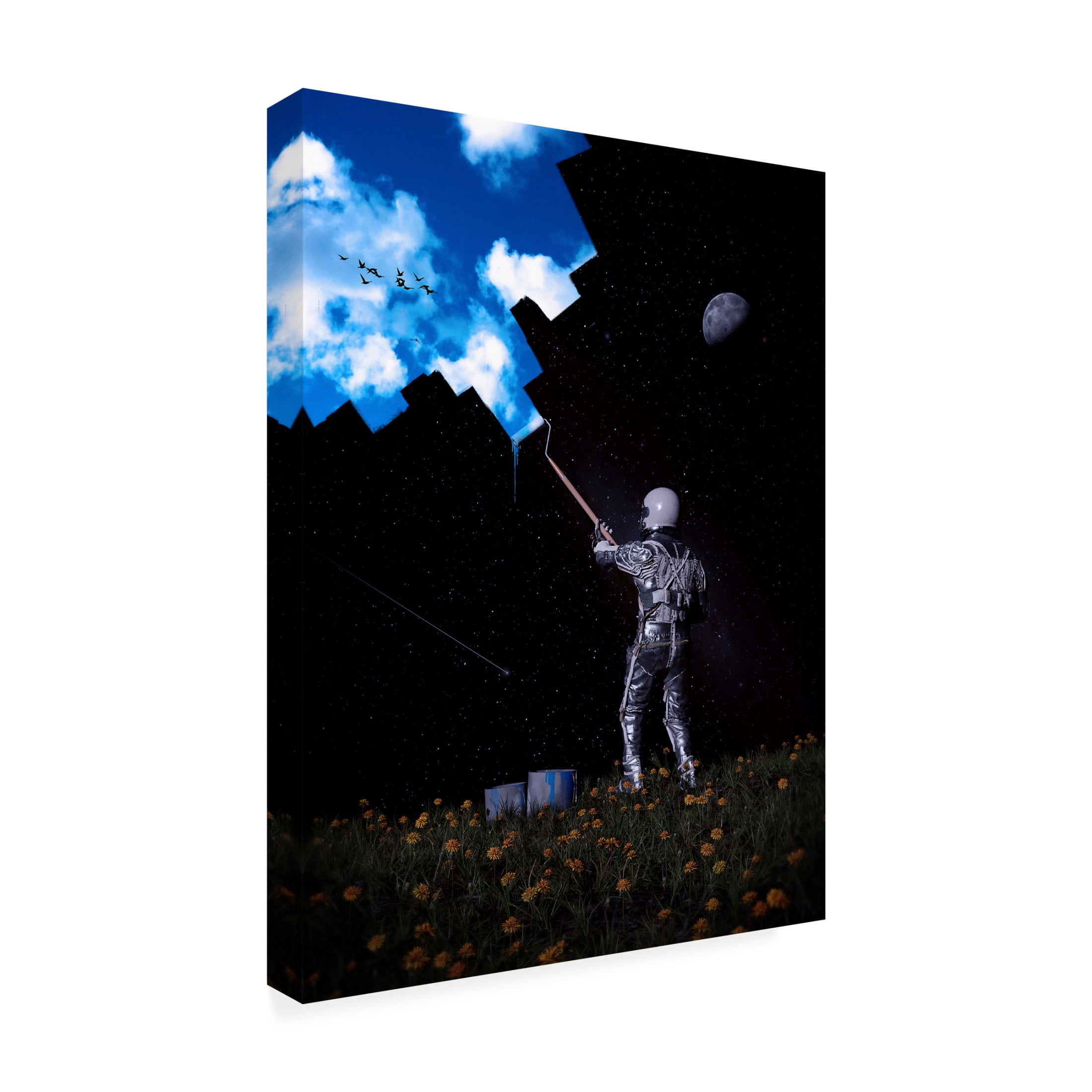 Canvas Wall Art - Francis Minoza 'Hello Blue Sky' Wall Art for Living Room, Bedroom, or Office D?cor by Trademark Fine Art - 14 x 19 Inches