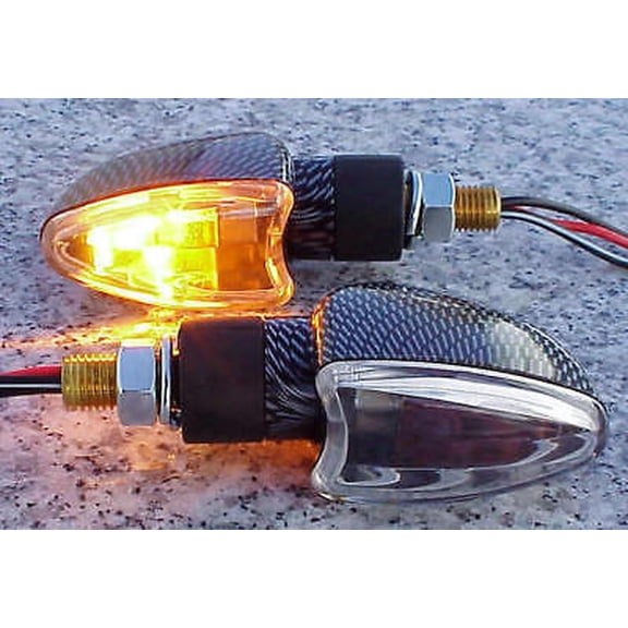 Carbon/Clear ARROW TURN SIGNALS for Honda Kawasaki Suzuki Yamaha