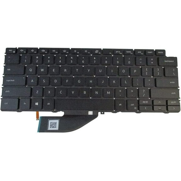 New US Black English Backlit Laptop Keyboard (Without palmrest) for Dell XPS 13 7390 2-in-1 P/N:4J7RW 04J7RW Light Backlight