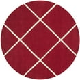 thumbnail image 5 of SAFAVIEH Chatham Isaac Geometric Diamonds Wool Area Rug, Red/Ivory, 7' x 7' Round, 5 of 9