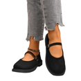 thumbnail image 7 of IEMIEMIEM Mary Jane Shoes Women Suede Ballet Flats Platform Non-Slip Classics Round Toe Ankle Buckle Strap Comfort Casual Dress Work Mary Jane Flat Shoes Black 7.5 Wide, 7 of 7