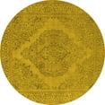 thumbnail image 1 of Ahgly Company Indoor Round Oriental Yellow Industrial Area Rugs, 7' Round, 1 of 4