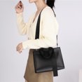thumbnail image 4 of Bolsa de hombro de cuero liso para mujer bandolera de mano Ehuebsd con asa superior Popular sencillo para uso diario, 4 of 9