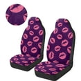 thumbnail image 3 of Uorisanigo Car Seat Covers 2pcs/Set Stretchy Plush Purple Pink Lips Print Car Seat Cover for Front Only High Back Bucket Seats Cover for Most Cars, Trucks, SUVs, Vans, 3 of 7