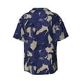 thumbnail image 6 of Lsque Lilies Flowers print Men's Cuban Collar Short Sleeve Shirt Summer Beachwear Casual Button Down Fashionable Vacation Leisure Shirt-Large, 6 of 7
